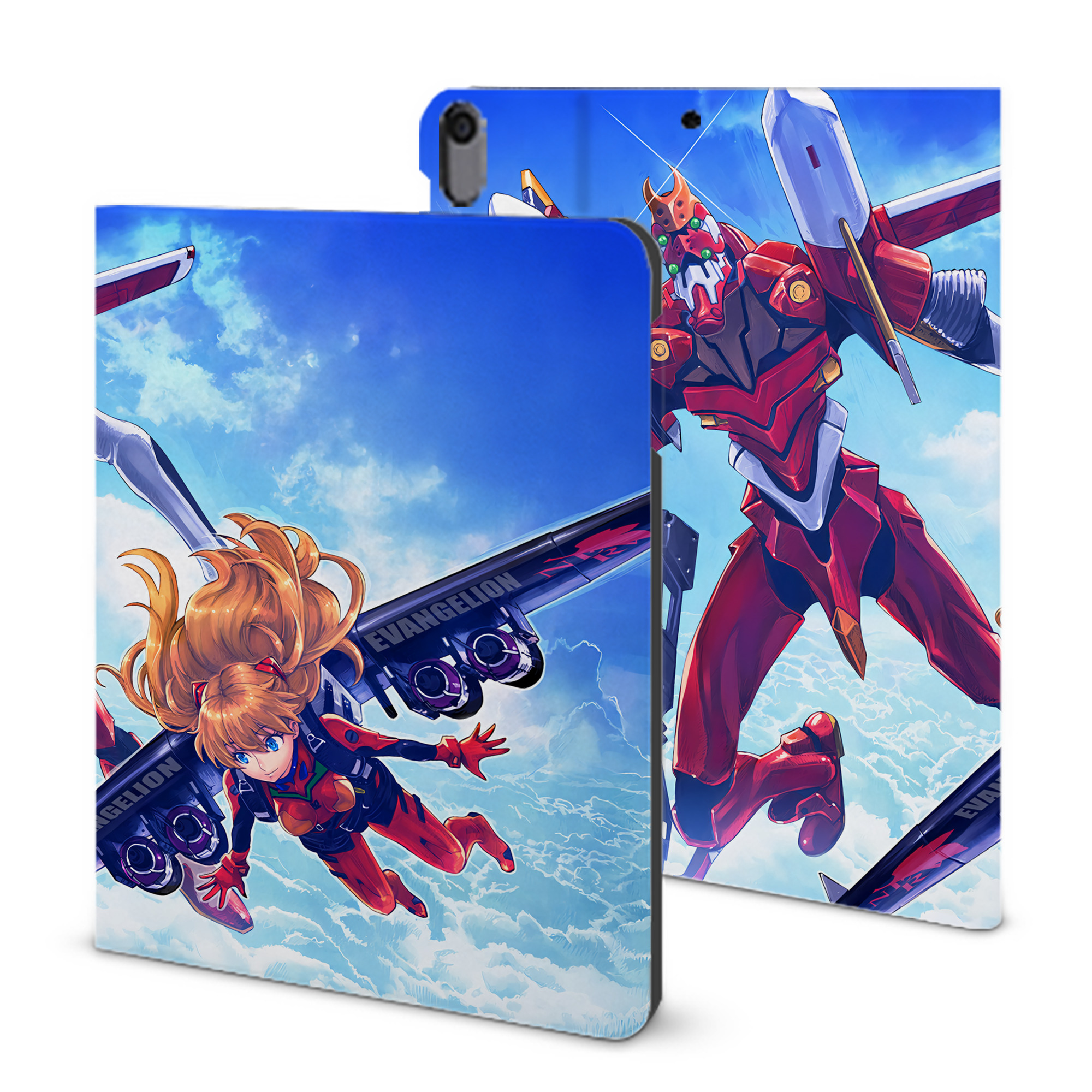 （画像用） EVA 新世紀エヴァンゲリオン IPad ケース ブック型 PUレザー TPU 耐衝撃 軽量 薄型 ペン収納なし 全面保護 IPad 各モデル対応